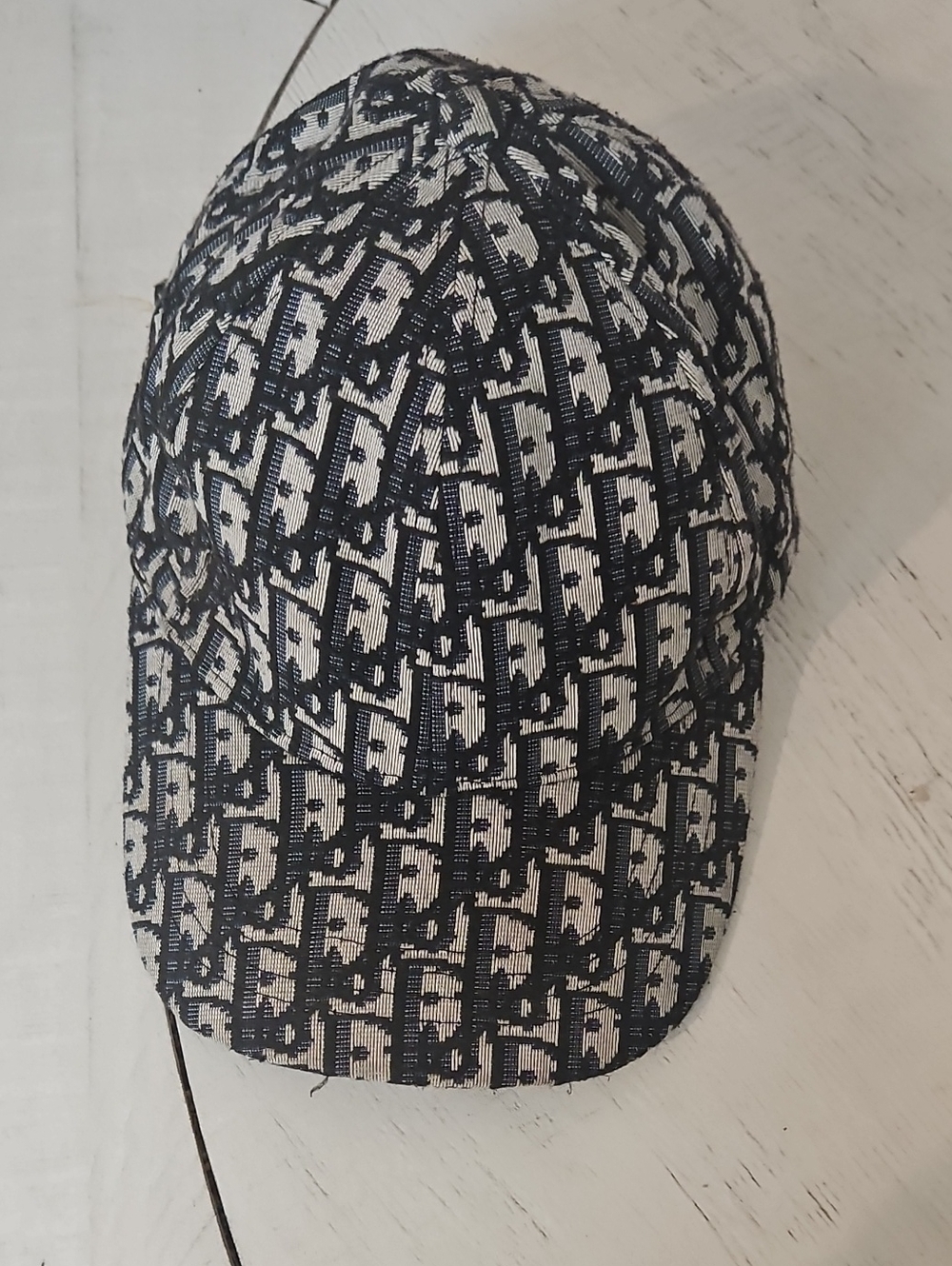 Christian Dior Vintage Monogram Navy and White Baseball Cap